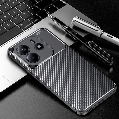 Husa pentru Xiaomi Redmi Note 14 5G, Techsuit, CarbonFiber, Neagra