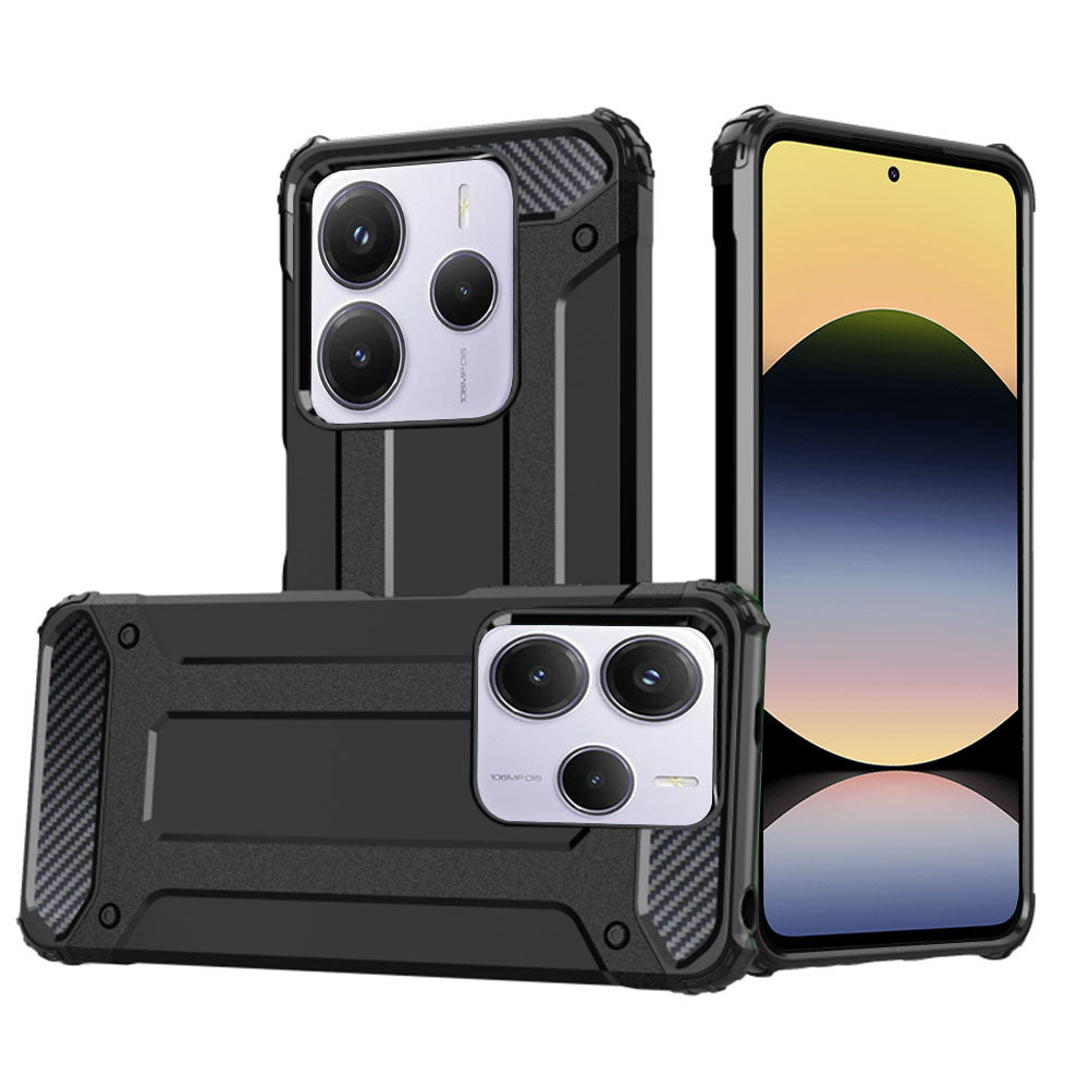 Husa pentru Xiaomi Redmi Note 14 5G, Techsuit, Hybrid Armor, Neagra