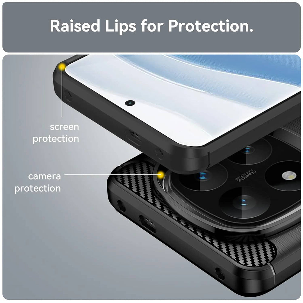 Husa pentru Xiaomi Redmi Note 14 Pro 4G, Techsuit, Carbon, Albastra