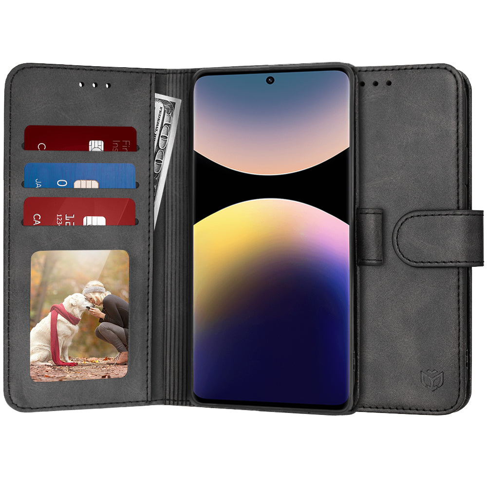 Husa pentru Xiaomi Redmi Note 14 Pro 4G, Techsuit, Diary Book, Neagra