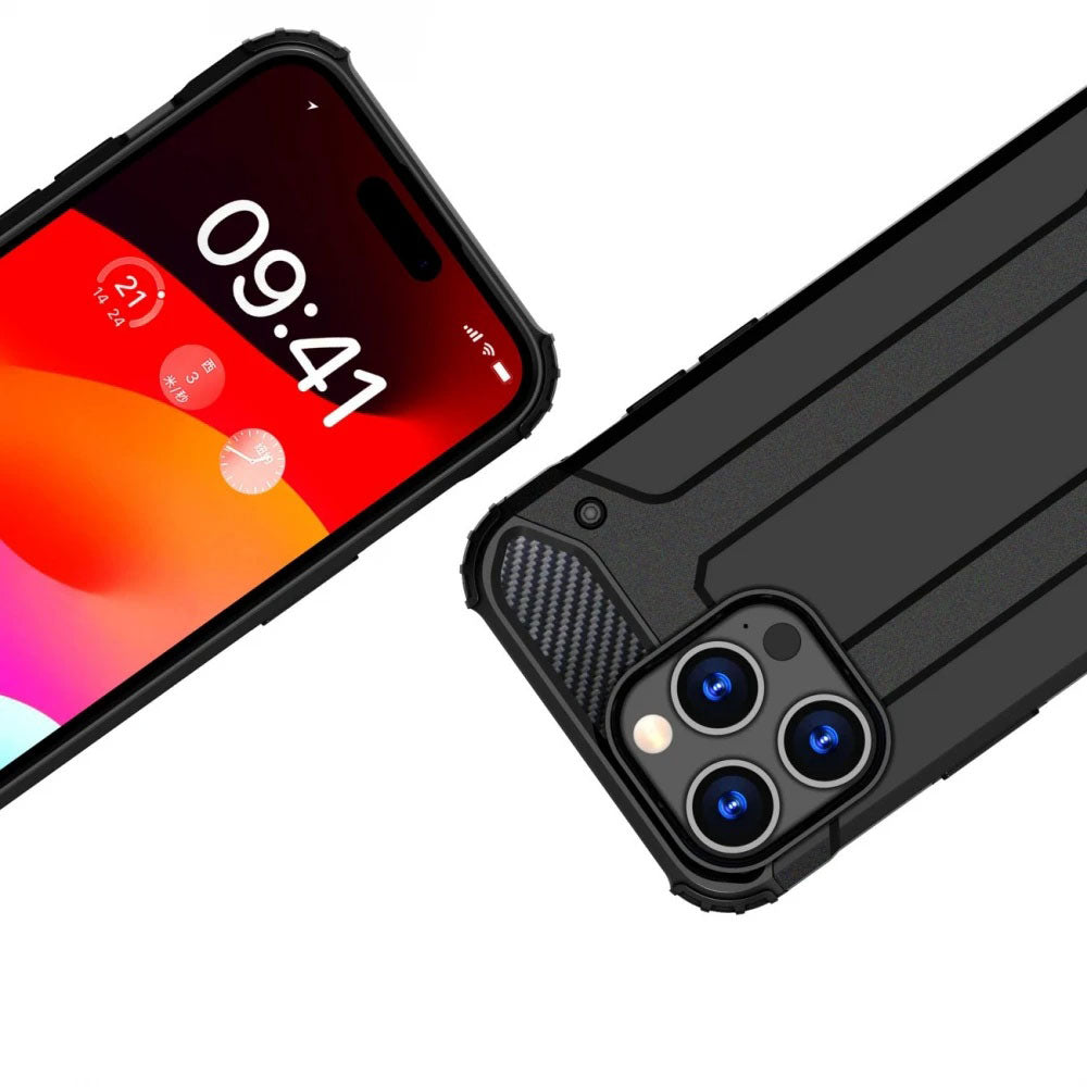 Husa pentru Xiaomi Redmi Note 14 Pro 4G, Techsuit, Hybrid Armor, Neagra