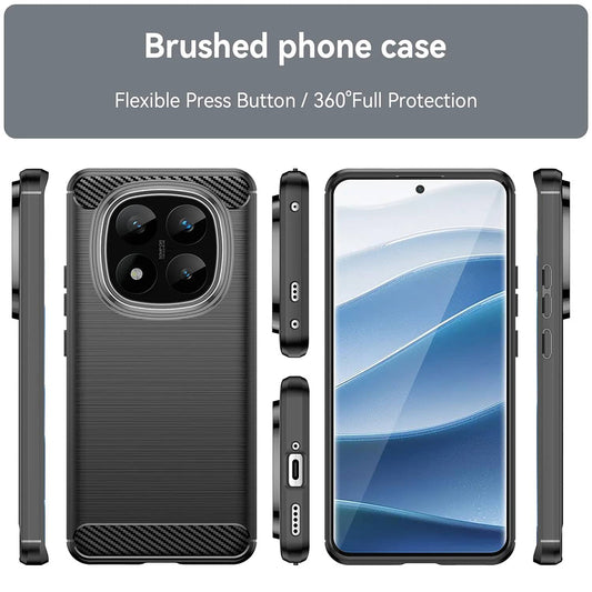 Husa pentru Xiaomi Redmi Note 14 Pro+ 5G, Techsuit, Carbon, Neagra