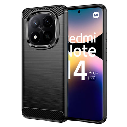 Husa pentru Xiaomi Redmi Note 14 Pro+ 5G, Techsuit, Carbon, Neagra