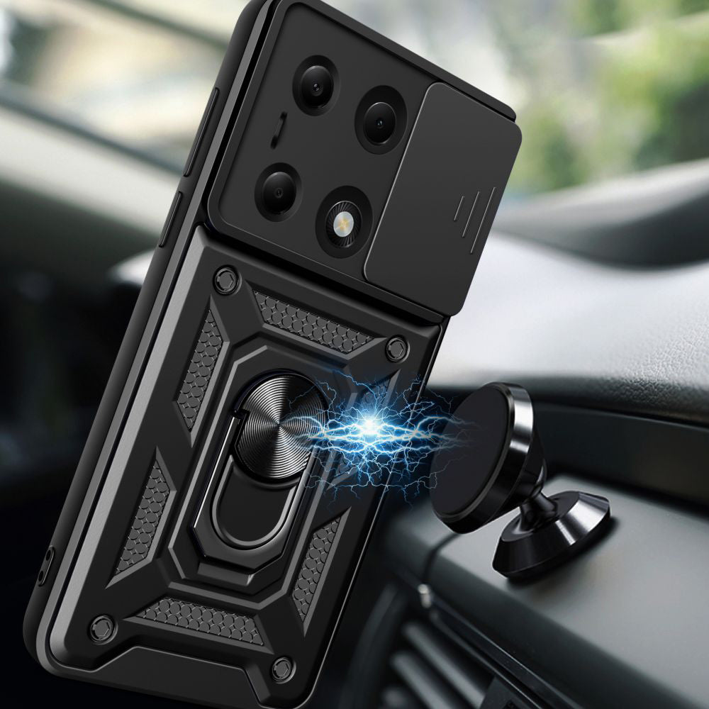 Husa pentru Xiaomi Redmi Note 14S / Note 13 Pro 4G / Poco M6 Pro 4G, Techsuit, CamShield, Neagra