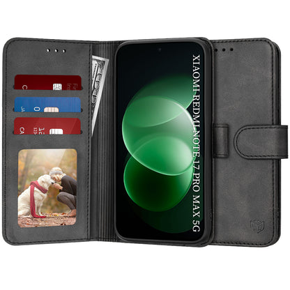 Husa pentru Xiaomi Redmi Note 17 Pro Max, Techsuit, Diary Book, Neagra