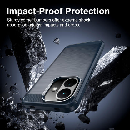 Husa pentru Xiaomi Redmi Note 17 Pro, Techsuit, Carbon, Albastra