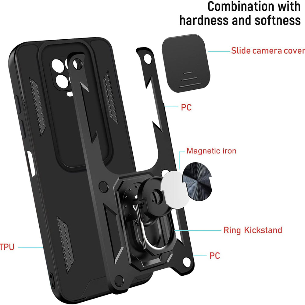 Husa pentru Xiaomi Redmi Note 9S / Note 9 Pro / Note 9 Pro Max, Techsuit, CamShield, Neagra