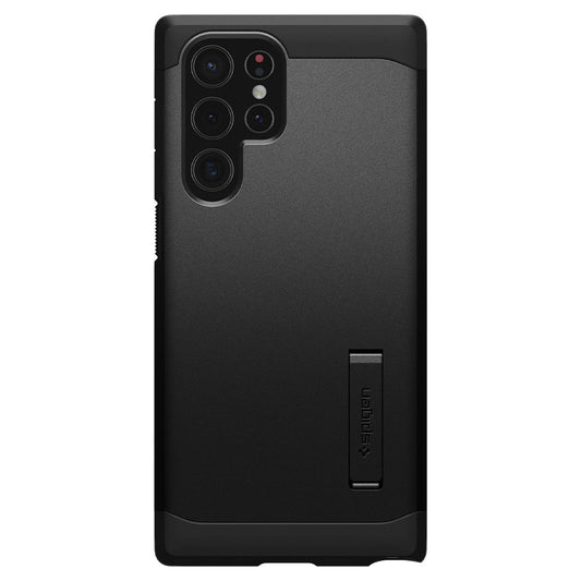 Husa pentru Samsung Galaxy S22 Ultra 5G S908, Spigen, Tough Armor, Neagra ACS03923