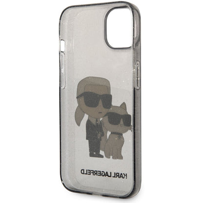 Husa pentru Apple iPhone 14 Plus, Karl Lagerfeld, IML Glitter Karl and Choupette NFT, Neagra