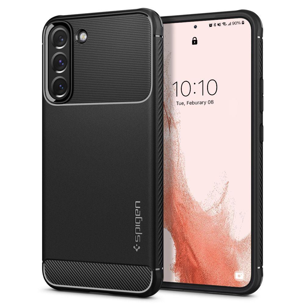 Husa pentru Samsung Galaxy S22 5G S901, Spigen, Rugged Armor, Neagra ACS03986