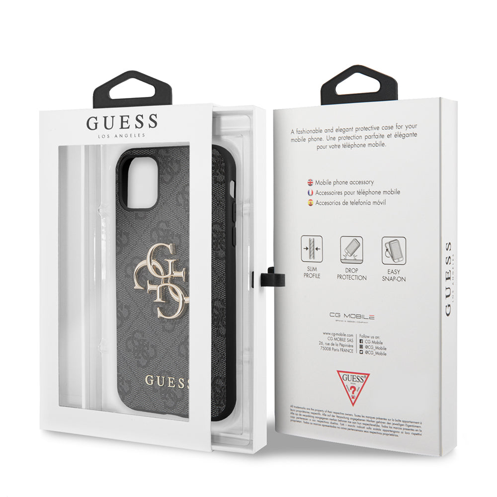 Husa pentru Apple iPhone 11, Guess, 4G Metal Logo, Gri
