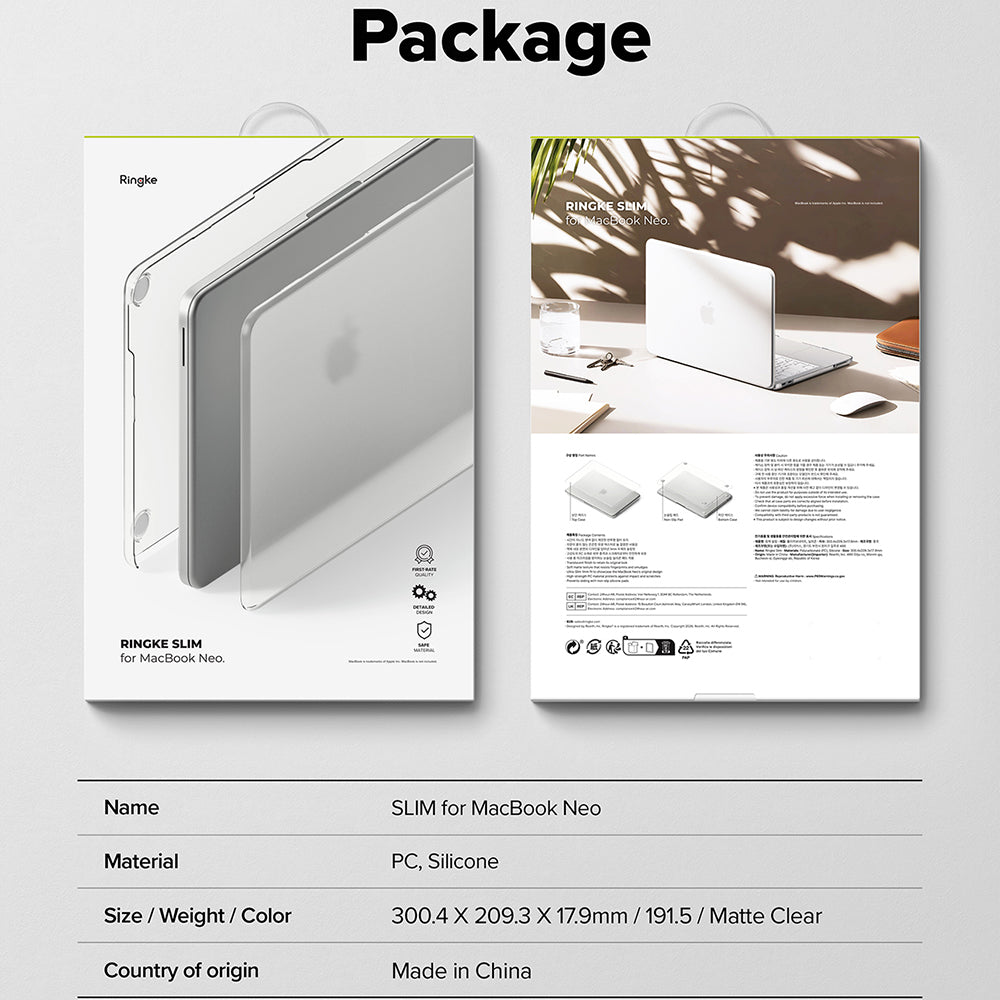 Husa Ringke Slim pentru Apple MacBook Neo 13inch, Transparenta Mata