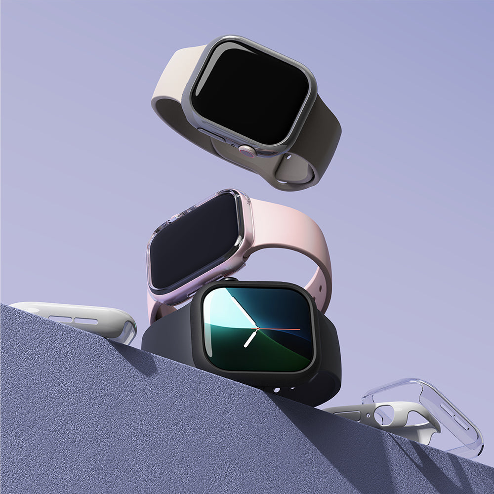 Husa Ringke Slim pentru Apple Watch Series 10 / 11 42mm, Set 2 bucati, Neagra Mata / Transparenta
