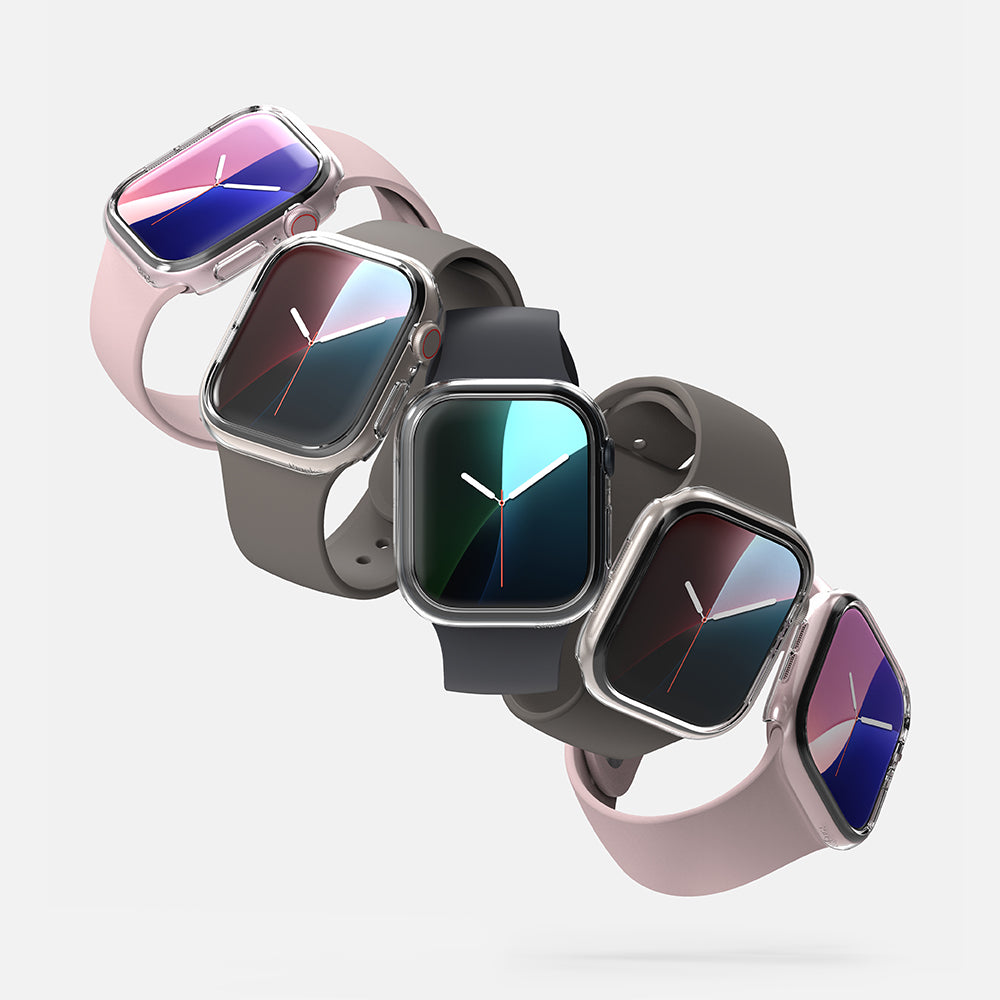 Husa Ringke Slim pentru Apple Watch Series 10 / 11 42mm, Set 2 bucati, Neagra Mata / Transparenta