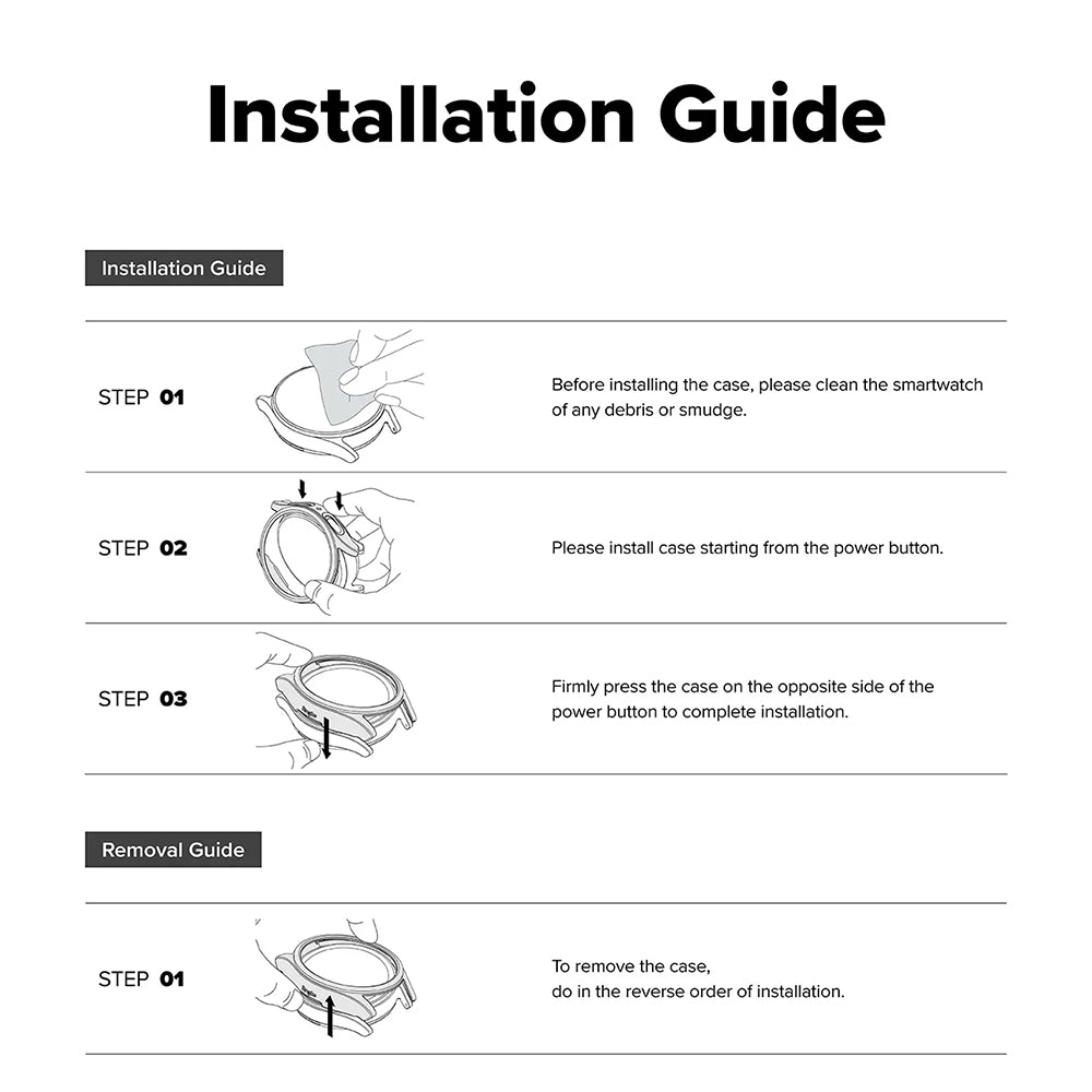 Husa Ringke Slim pentru Samsung Galaxy Watch8 40mm, Set 2 bucati, Transparenta