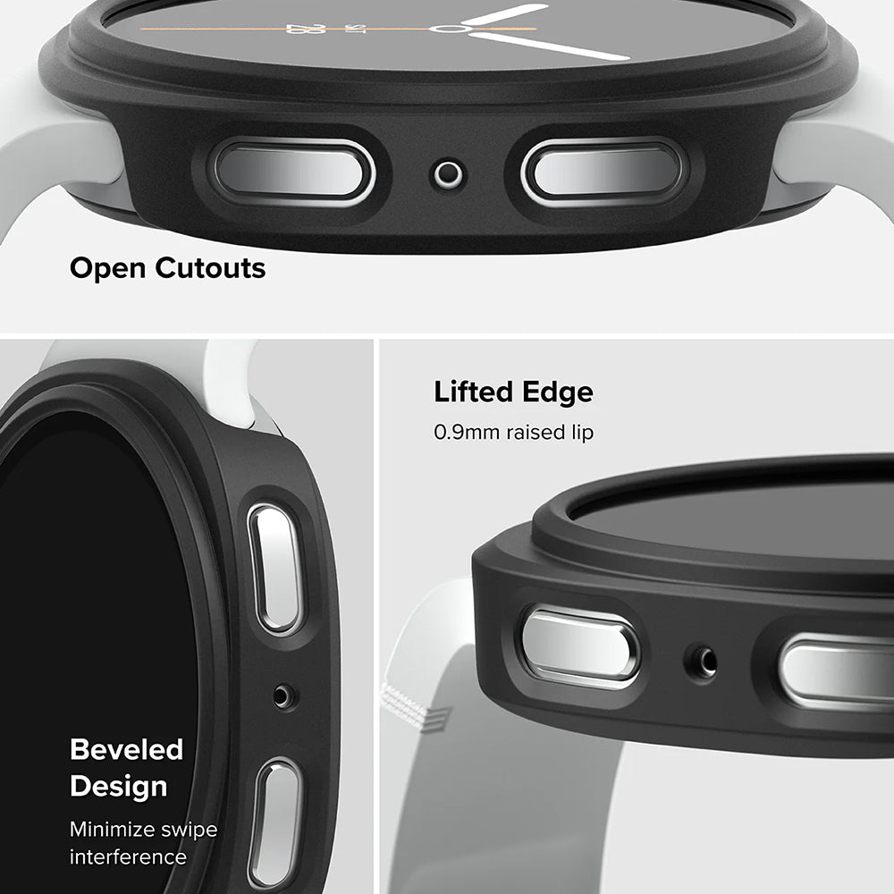 Husa Ringke Slim pentru Samsung Galaxy Watch8 44mm, Set 2 bucati, Neagra Mata