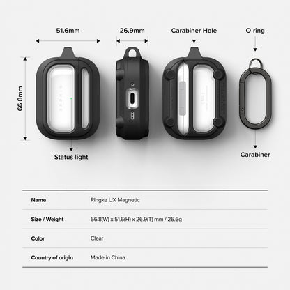 Husa Ringke UX pentru Apple AirPods Pro 3, Transparenta