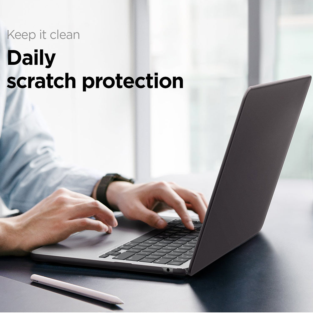 Husa Spigen Airskin pentru Apple MacBook Air 13inch (2026) / (2025) / (2024) / (2022), Neagra Satinata ACS11531