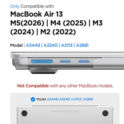 Husa Spigen Airskin pentru Apple MacBook Air 13inch (2026) / (2025) / (2024) / (2022), Transparenta Satinata ACS11530