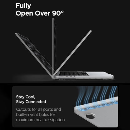 Husa Spigen Airskin pentru Apple MacBook Pro 16inch (2026) / (2024) / (2023) / (2021), Transparenta Satinata ACS11526