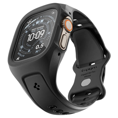 Husa Spigen Liquid Air Pro with Screen Protector pentru Apple Watch Ultra Series, Neagra Mata ACS11416