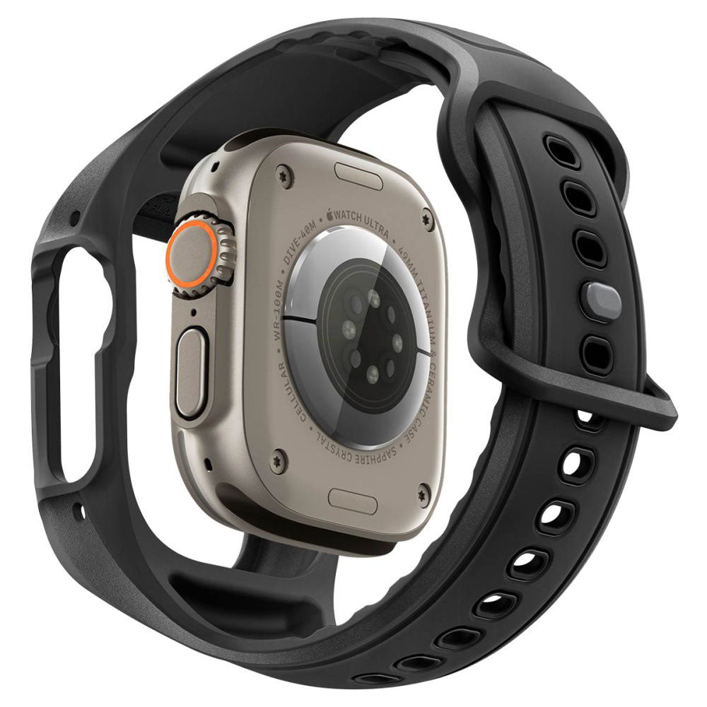 Husa Spigen Liquid Air Pro with Screen Protector pentru Apple Watch Ultra Series, Neagra Mata ACS11416