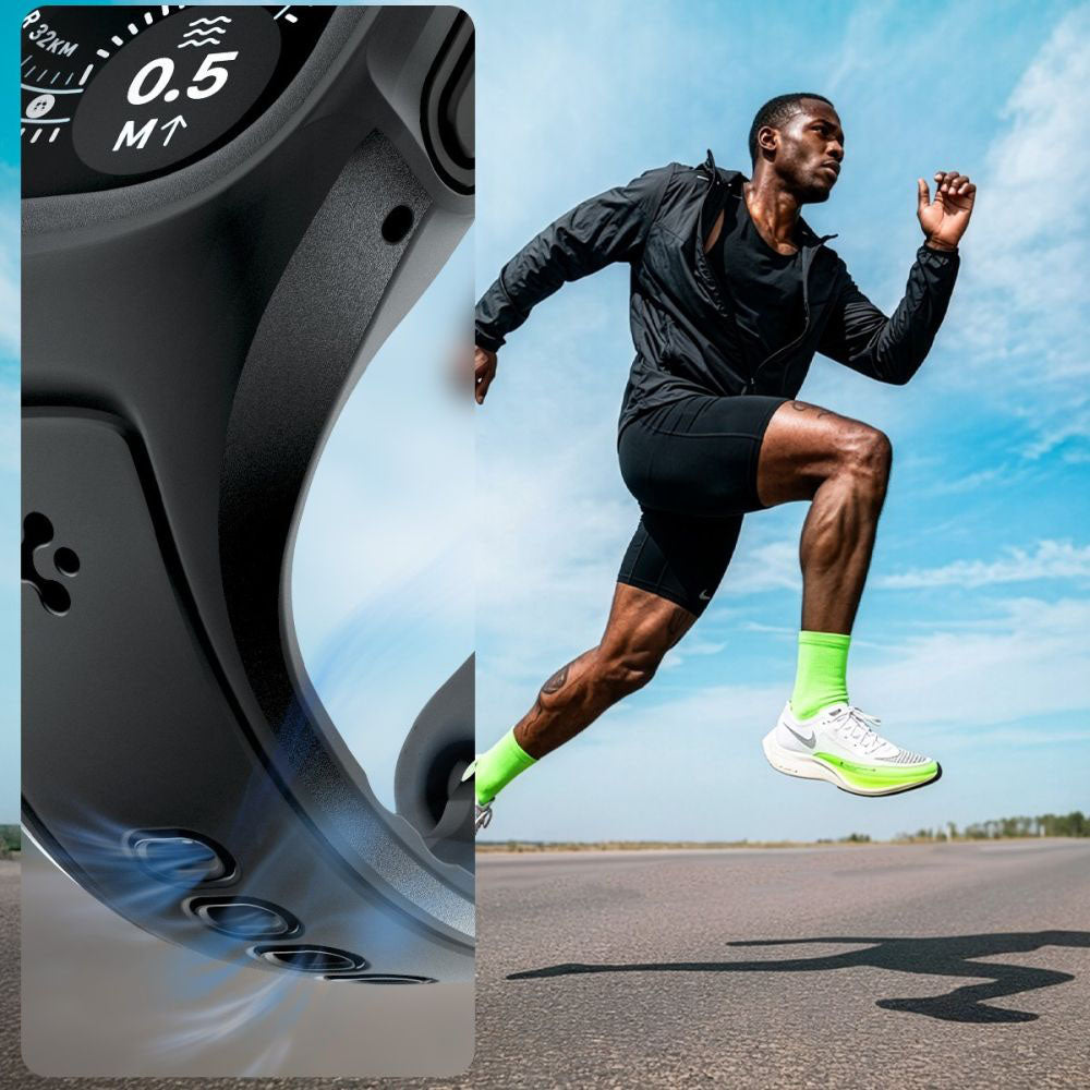 Husa Spigen Liquid Air Pro with Screen Protector pentru Apple Watch Ultra Series, Neagra Mata ACS11416