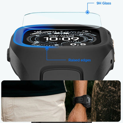 Husa Spigen Liquid Air Pro with Screen Protector pentru Apple Watch Ultra Series, Neagra Mata ACS11416