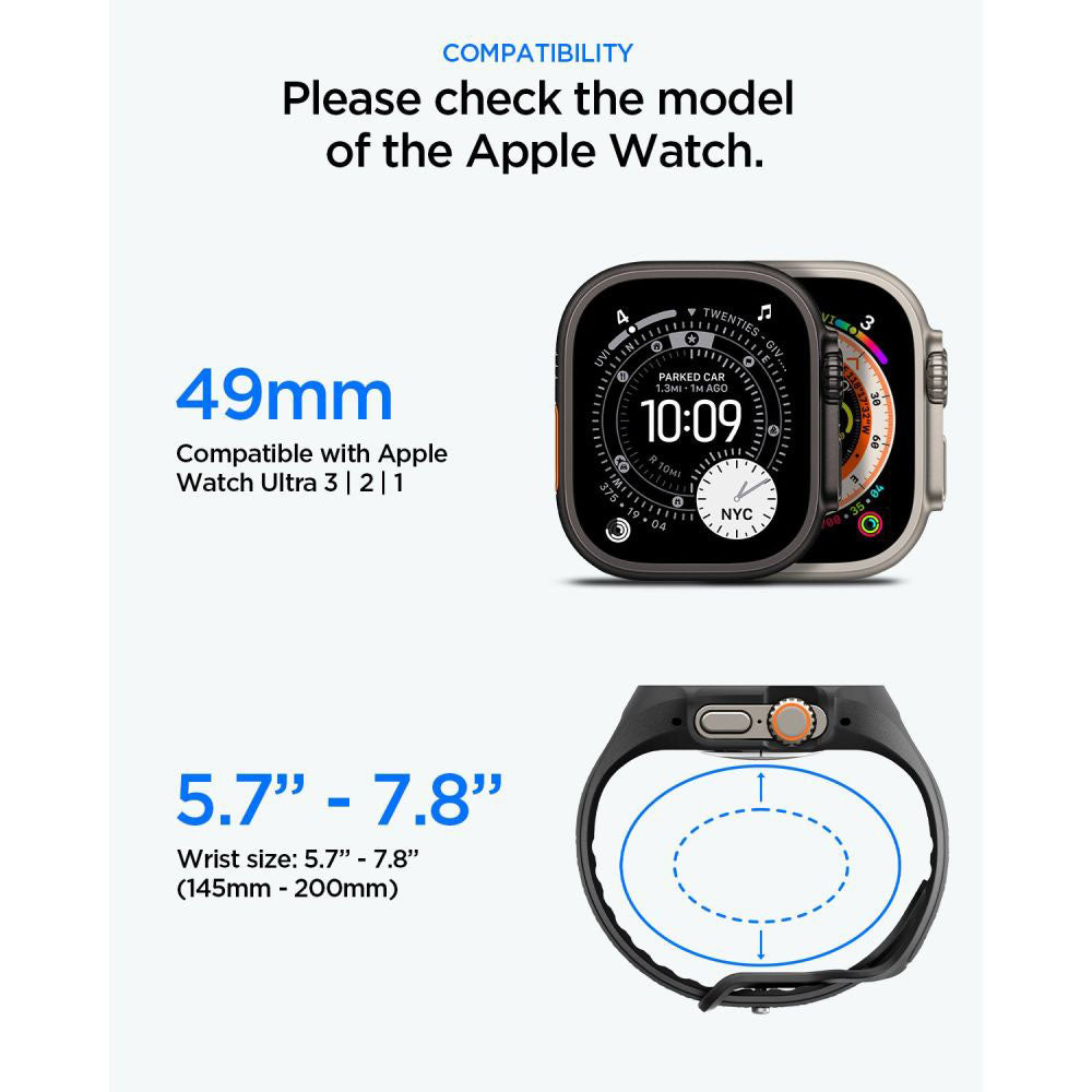 Husa Spigen Liquid Air Pro with Screen Protector pentru Apple Watch Ultra Series, Neagra Mata ACS11416