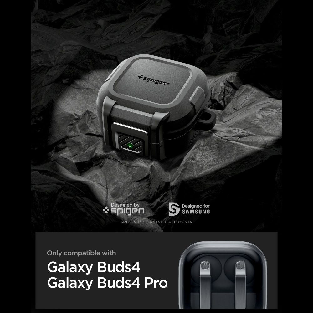 Husa Spigen Lock Fit pentru Samsung Galaxy Buds4 / Buds4 Pro, Neagra Mata ACS11202