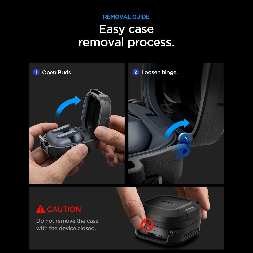 Husa Spigen Lock Fit pentru Samsung Galaxy Buds4 / Buds4 Pro, Neagra Mata ACS11202