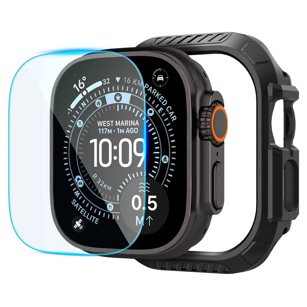 Husa Spigen Lock Fit with Screen Protector pentru Apple Watch Ultra Series, Neagra ACS12054