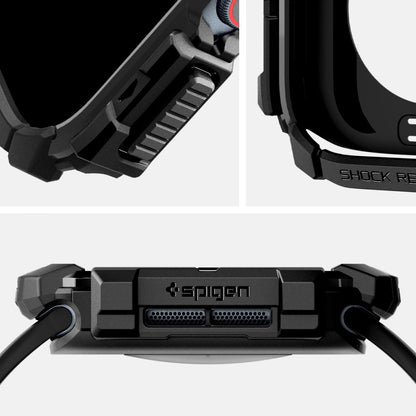 Husa Spigen Rugged Armor pentru Apple Watch Series 10 / 11 42mm, Neagra ACS08585