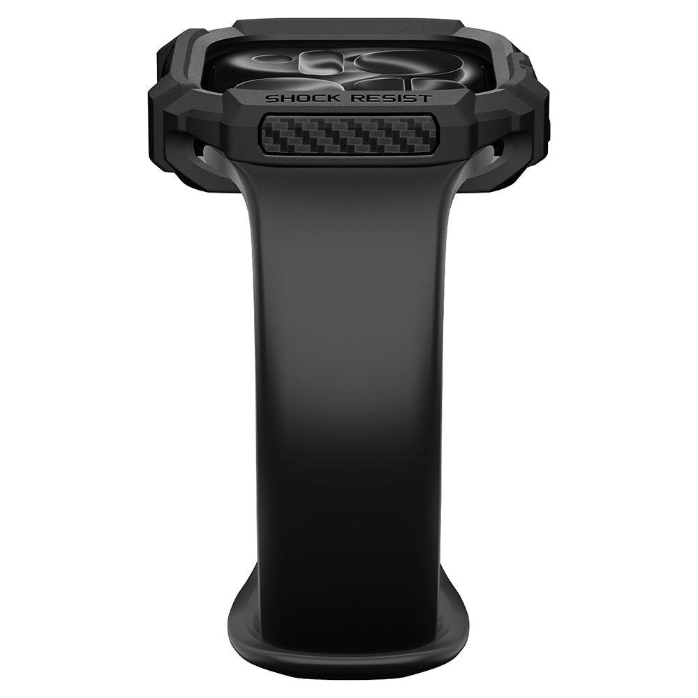 Husa Spigen Rugged Armor pentru Apple Watch Series 12 42mm, Neagra Mata ACS11877