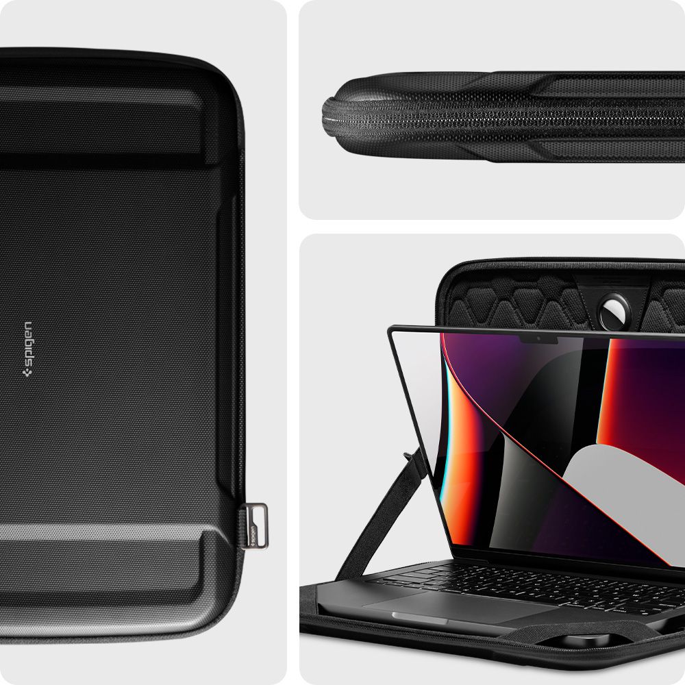 Husa Spigen Rugged Armor pentru Laptop 13inch - 14inch, Neagra AFA04270