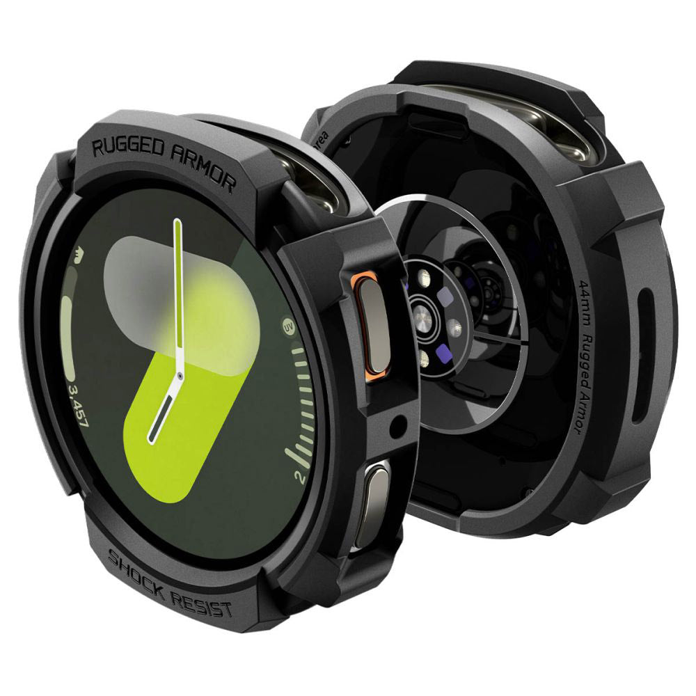 Husa Spigen Rugged Armor pentru Samsung Galaxy Watch8 44mm, Neagra Mata ACS10006