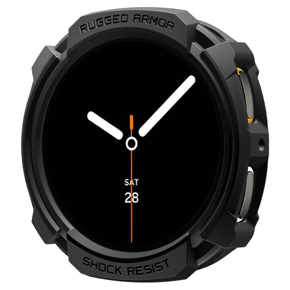 Husa Spigen Rugged Armor pentru Samsung Galaxy Watch8 44mm, Neagra Mata ACS10006