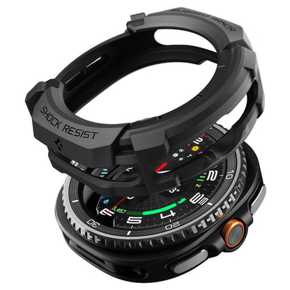 Husa Spigen Rugged Armor pentru Samsung Galaxy Watch8 Classic, Neagra Mata ACS10012