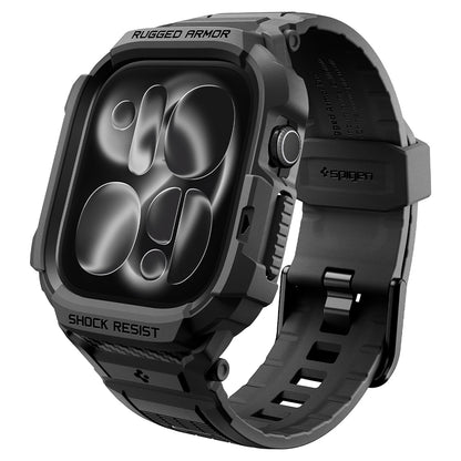 Husa Spigen Rugged Armor Pro pentru Apple Watch Series 12 42mm, Neagra Mata ACS11883