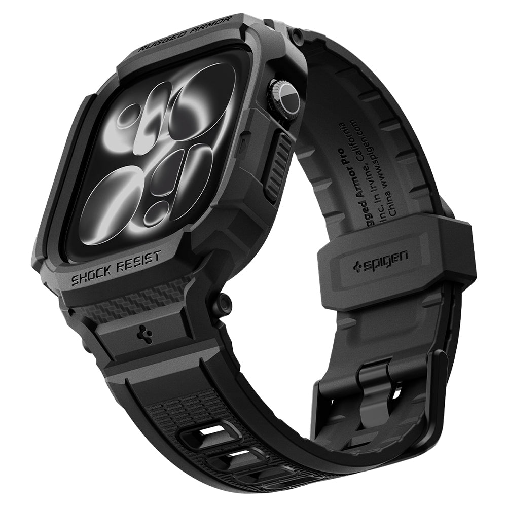 Husa Spigen Rugged Armor Pro pentru Apple Watch Series 12 42mm, Neagra Mata ACS11883