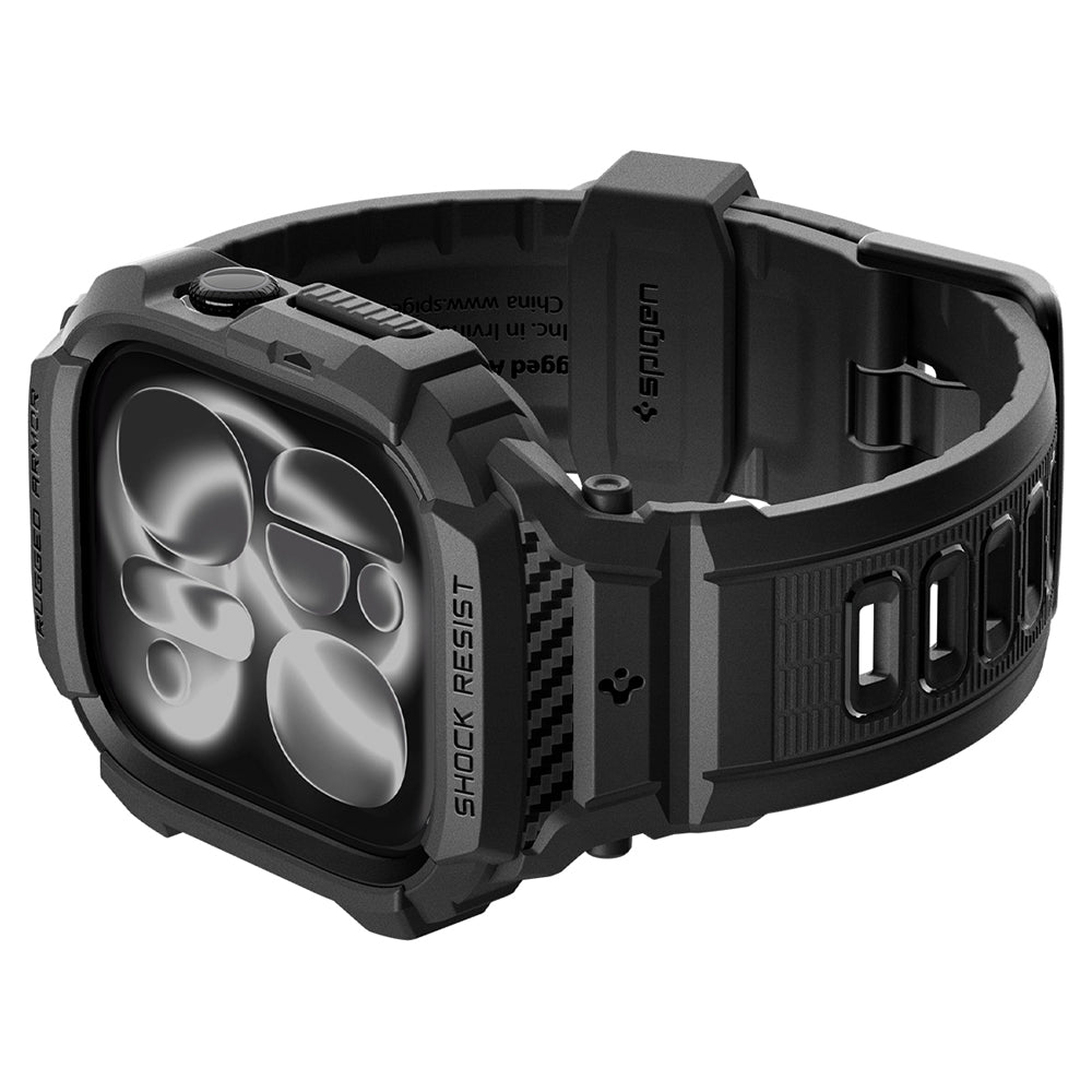 Husa Spigen Rugged Armor Pro pentru Apple Watch Series 12 42mm, Neagra Mata ACS11883