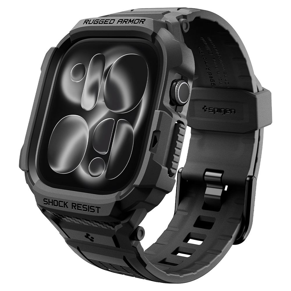 Husa Spigen Rugged Armor Pro pentru Apple Watch Series 12 46mm, Neagra Mata ACS11894