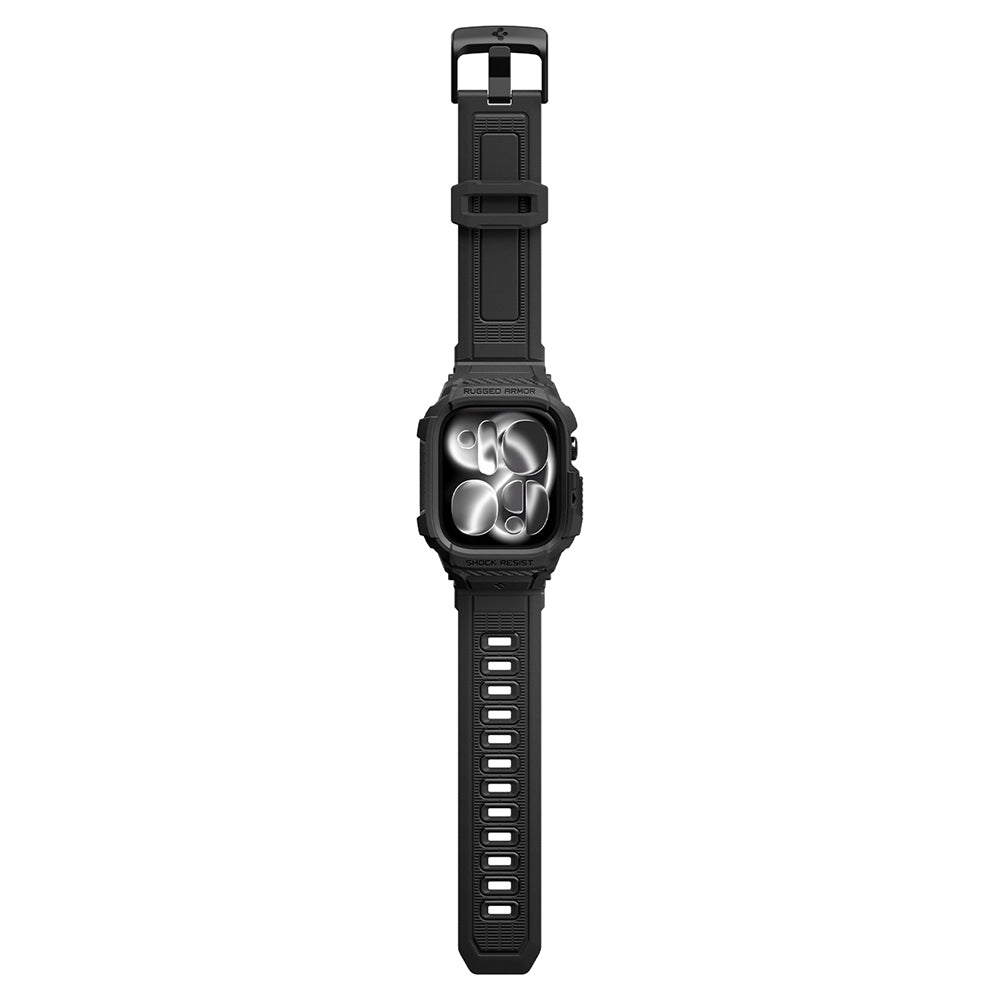 Husa Spigen Rugged Armor Pro pentru Apple Watch Series 12 46mm, Neagra Mata ACS11894