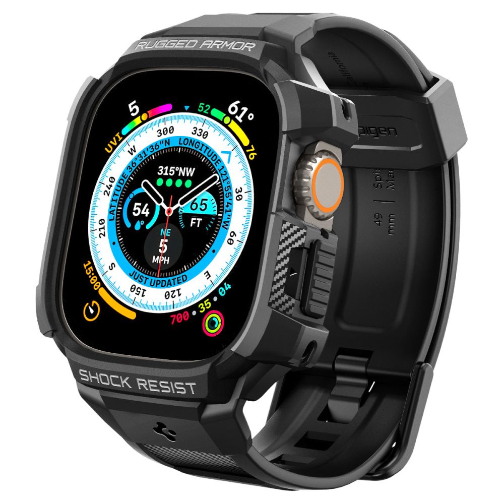Husa Spigen Rugged Armor Pro pentru Apple Watch Ultra Series, Neagra