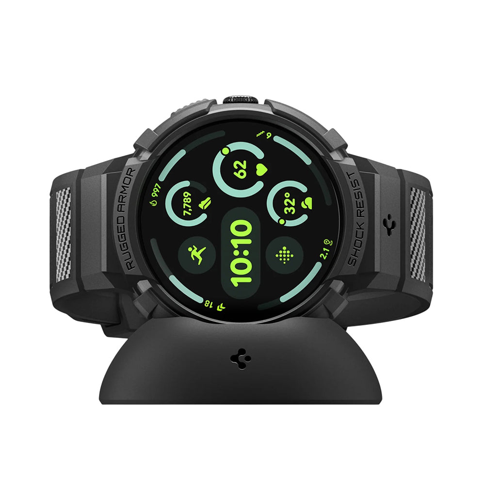 Husa Spigen Rugged Armor Pro pentru Google Pixel Watch 41mm Series, Neagra ACS09484