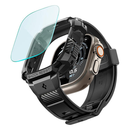 Husa Spigen Rugged Armor Pro with Screen Protector pentru Apple Watch Ultra Series, Neagra ACS12053