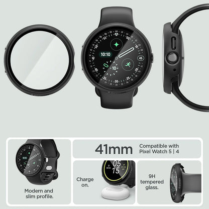 Husa Spigen Thin Fit 360 pentru Google Pixel Watch 41mm Series, Neagra ACS11750
