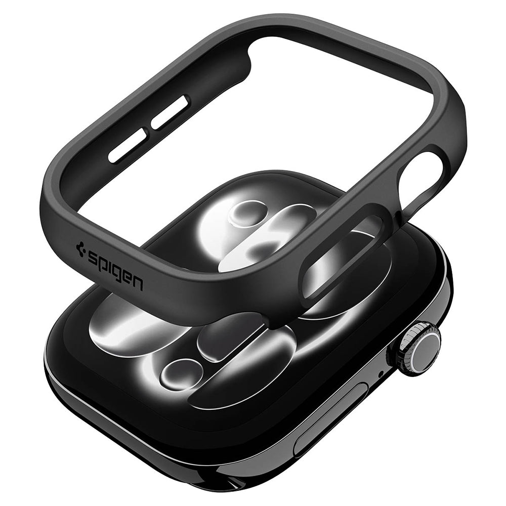Husa Spigen Thin Fit pentru Apple Watch 12 42mm, Neagra ACS11880