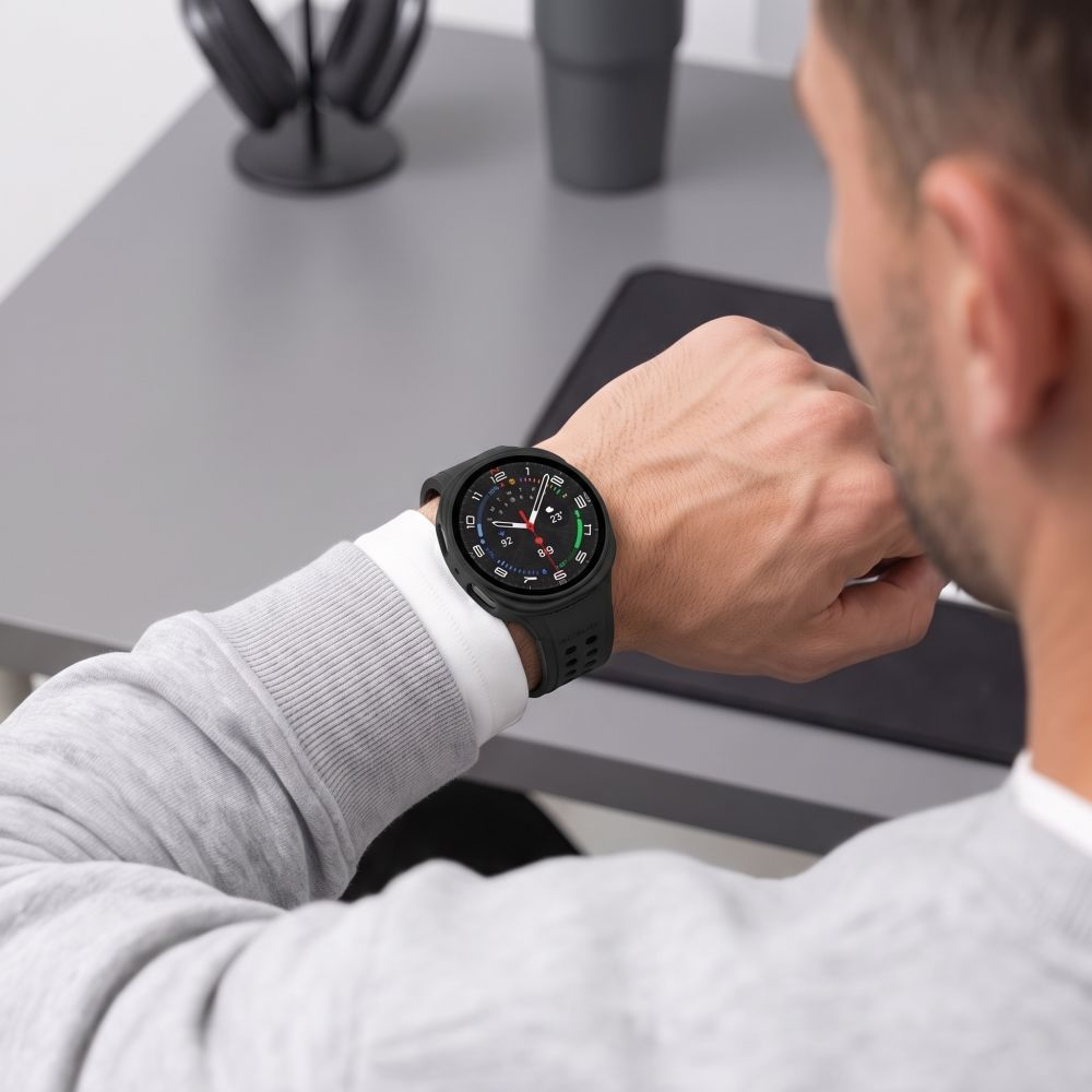 Husa Tech-Protect Defense pentru Samsung Galaxy Watch9 / Watch8 40mm, Set 2 bucati, Neagra / Transparenta