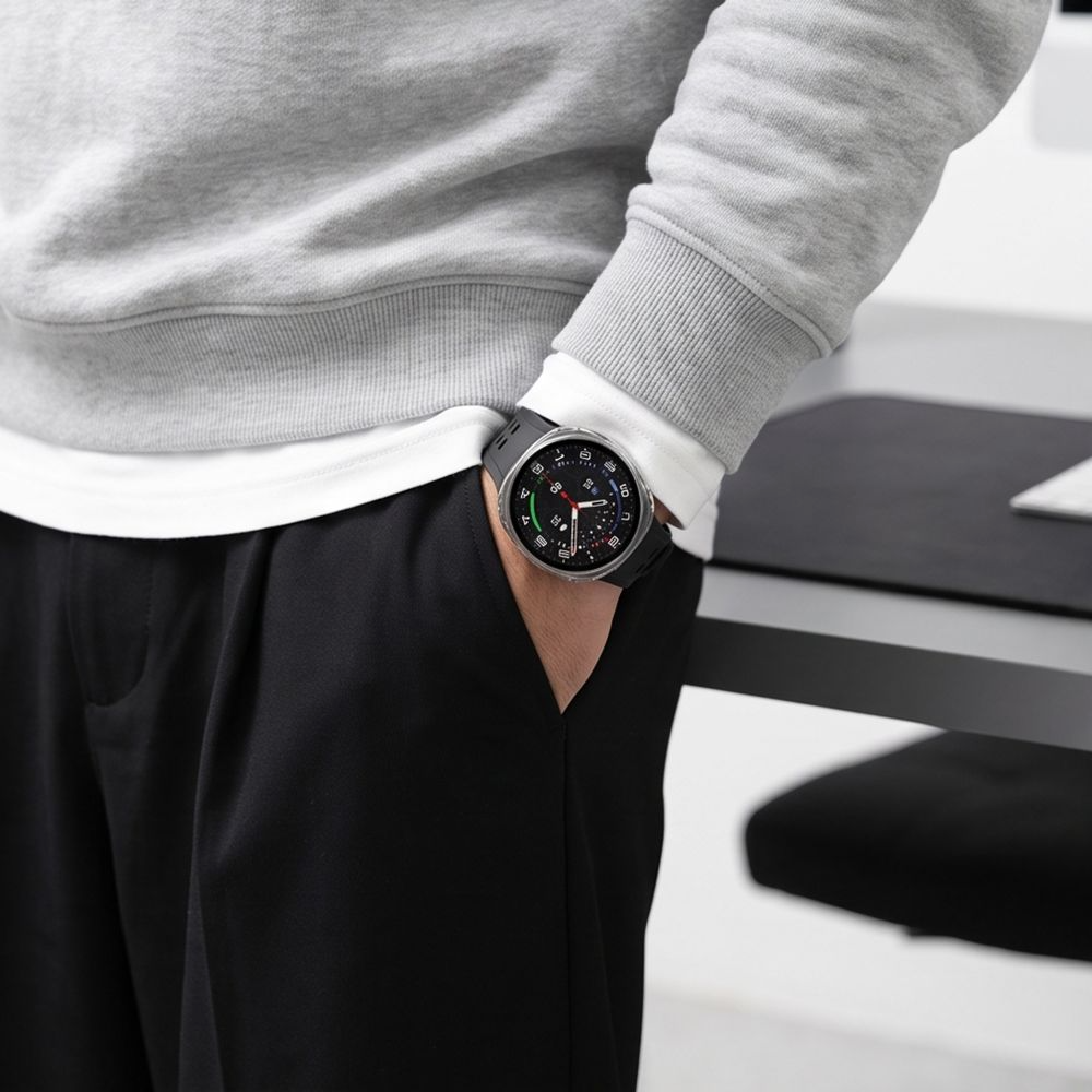 Husa Tech-Protect Defense pentru Samsung Galaxy Watch 9 / Watch8 44mm, Set 2 bucati, Neagra / Transparenta